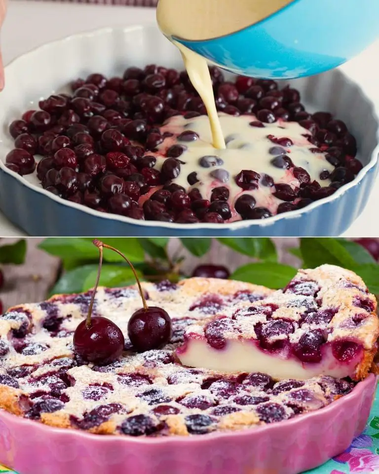 Cherry Blueberry Clafoutis dessert