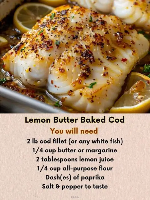 Lemon Butter Baked Cod