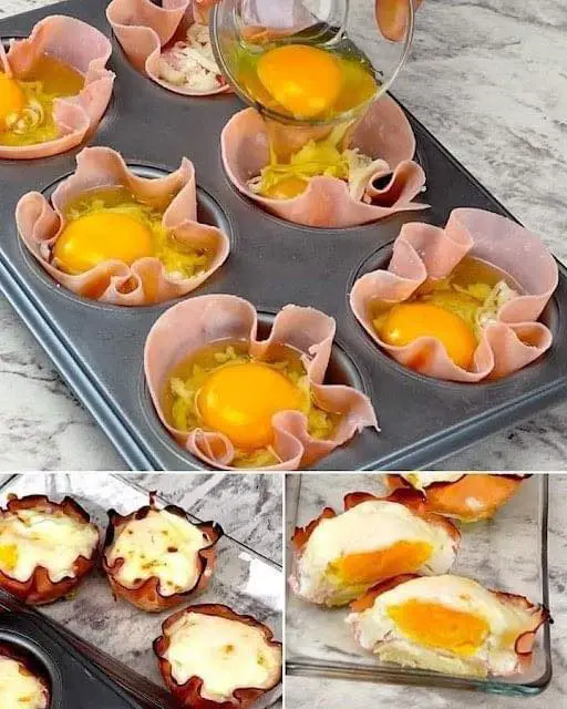 Air Fryer Ham and Egg Breakfast Cups