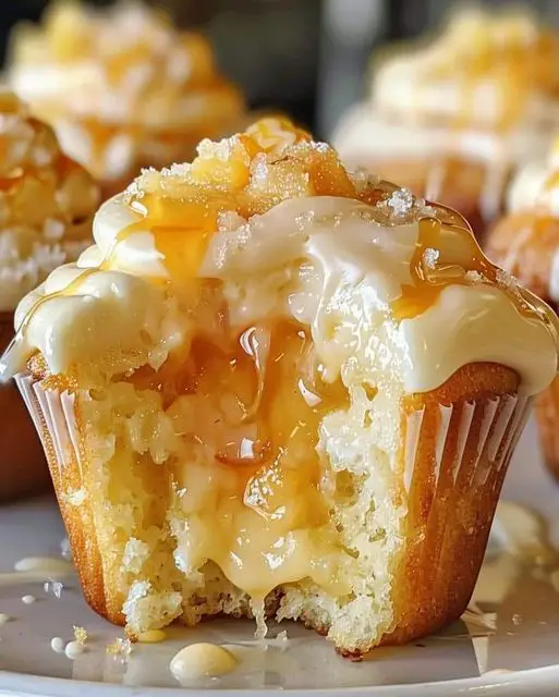 Honey Peach Cream Cheese Cupcakes