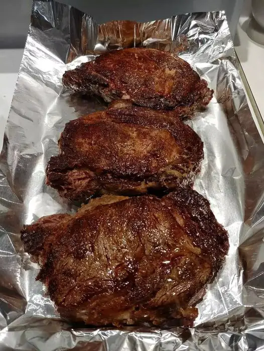 Ribeye steak with garlic rosemary butter