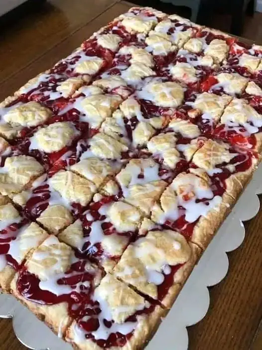 Cherry Dessert Bars with Icing Drizzle