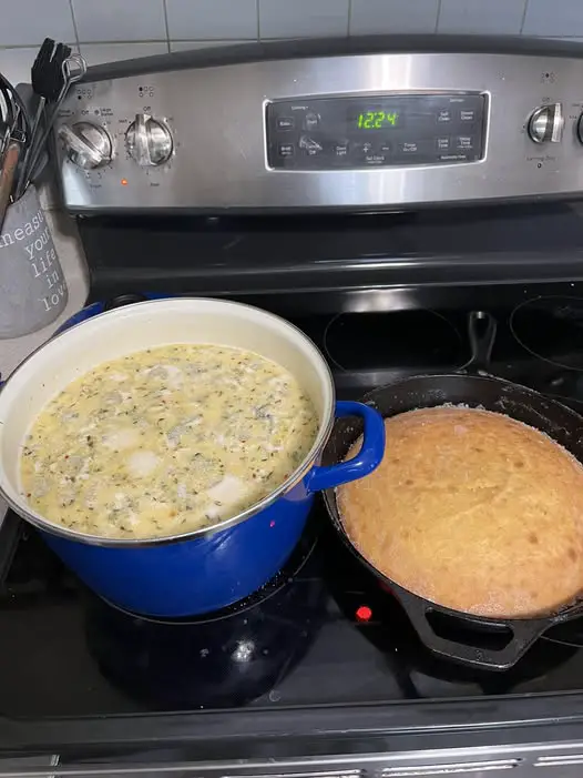 Homemade Potato Soup and Cornbread