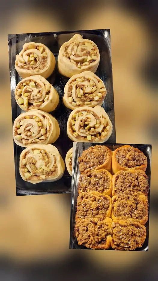 Apples crumb sweet rolls