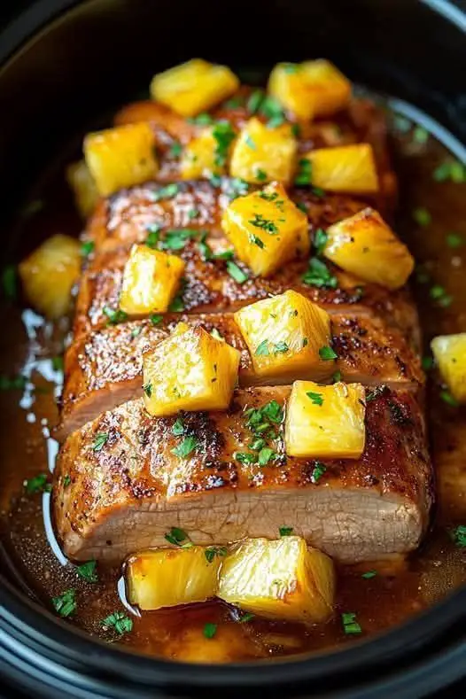 CrockPot Pineapple Pork Loin