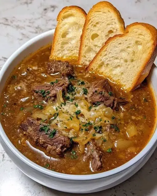 French Onion Beef Short Rib Soup