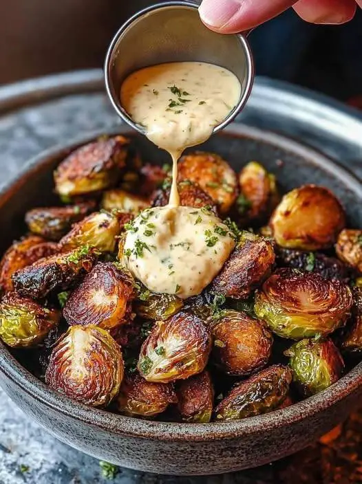Fried Brussels Sprouts with Lemon Aioli