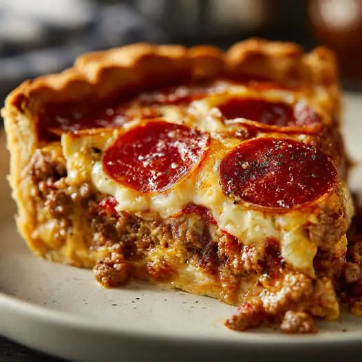 Hamburger Beef Sausage & Pepperoni Pie