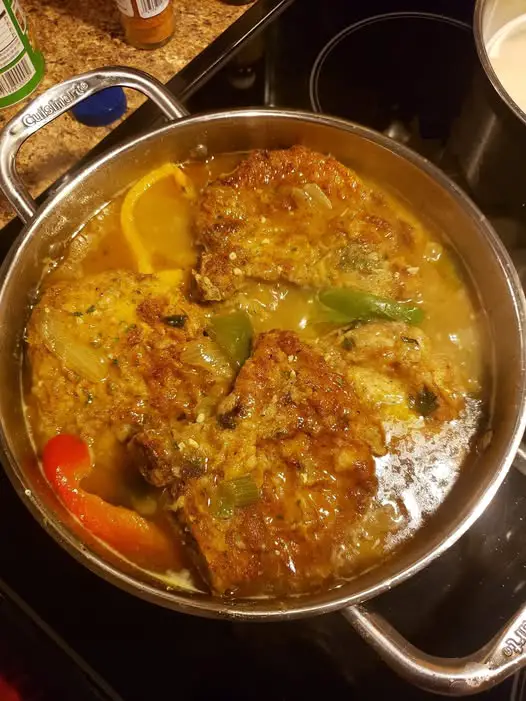 Smothered fried pork chops