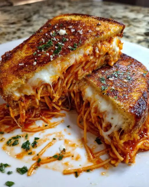 Spaghetti Grilled Cheese Sandwich
