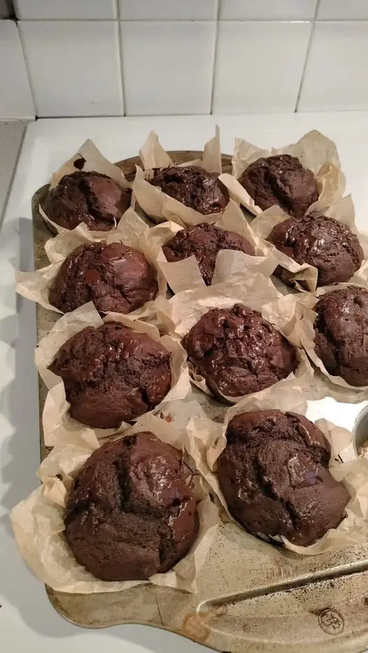 double chocolate zucchini muffins