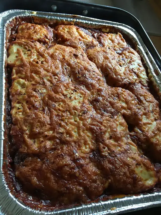 Chili Topped with cornbread mixed