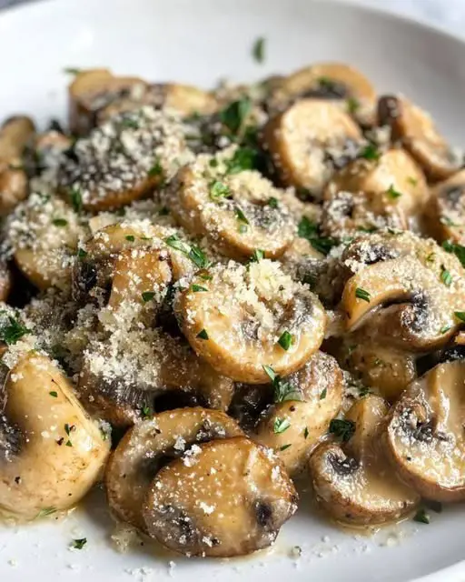 Creamy Parmesan Garlic Mushrooms
