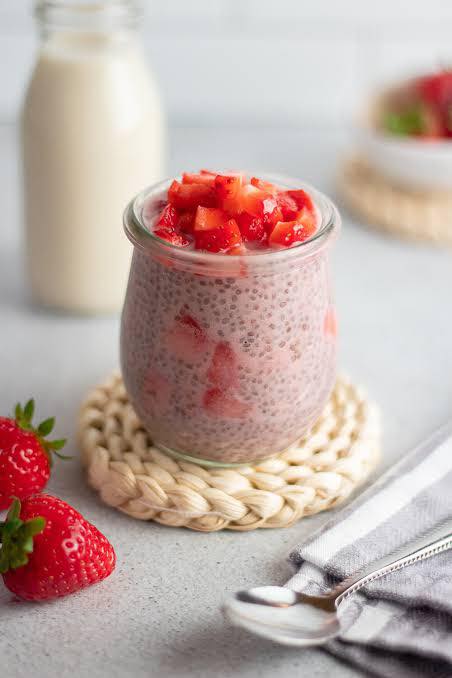 Strawberry Protein Chia Pudding