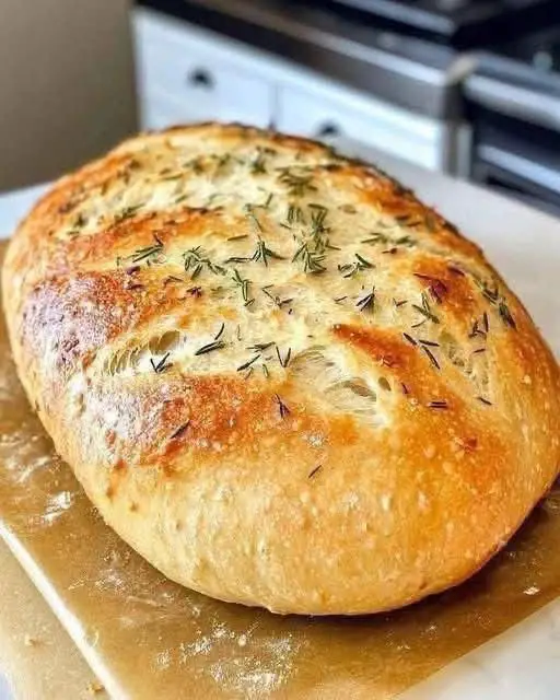 Sourdough No Knead Garlic Bread Recipe