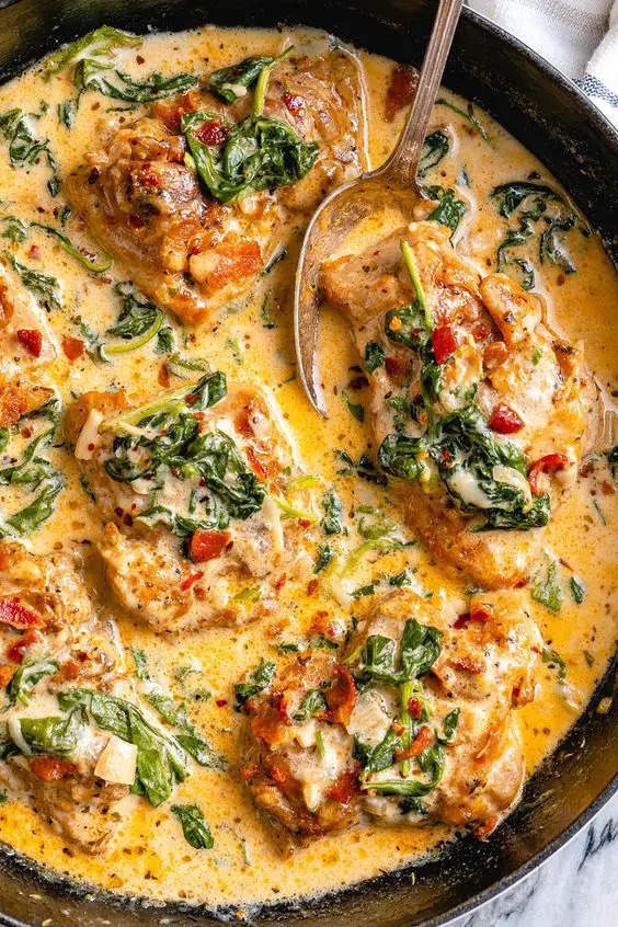 Creamy Garlic Chicken with Spinach