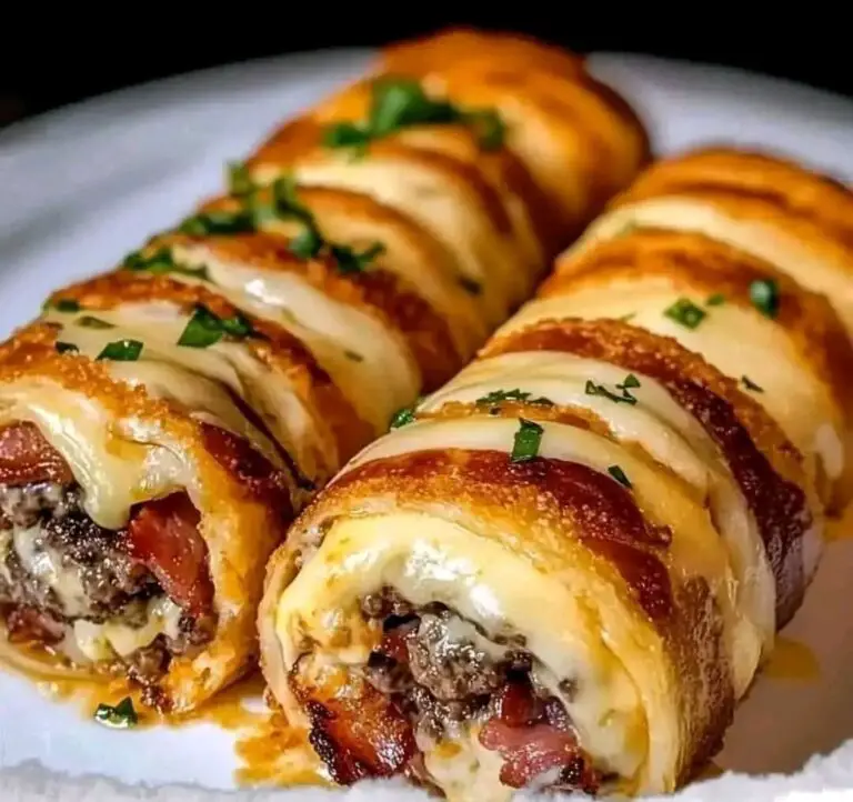 Cheesy Bacon Garlic Butter Burger Rollups