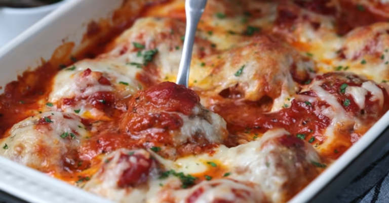 Baked Meatball Casserole with Veggie Egg Topping