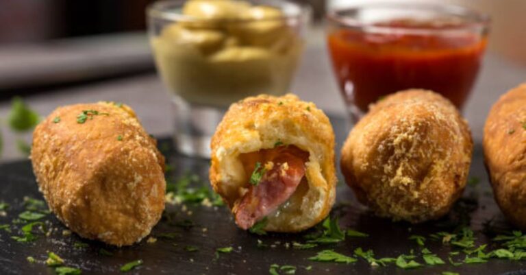 Deep-Fried Bacon Chicken Alfredo Mozzarella Stick Bombs