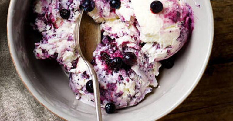 Blueberry Cheesecake Cottage Cheese Ice Cream