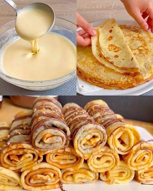 rolled pancakes