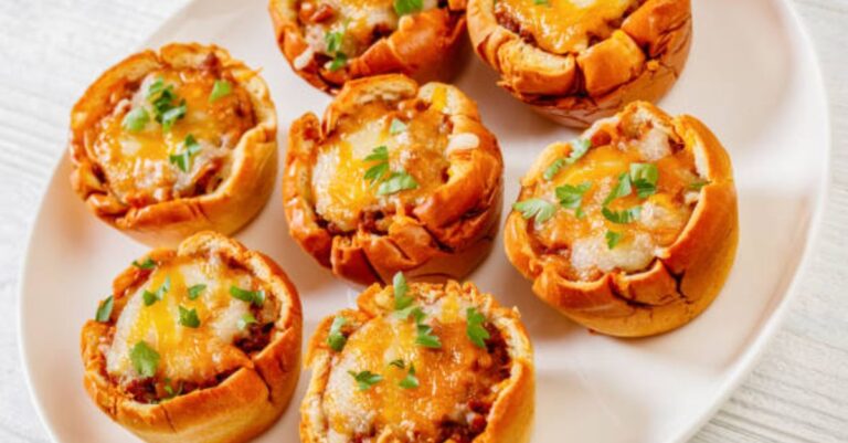 Cheesy Beef Stuffed Biscuit Muffins.