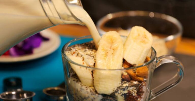 High Protein Banana Chia Seeds Almond Milk Oats