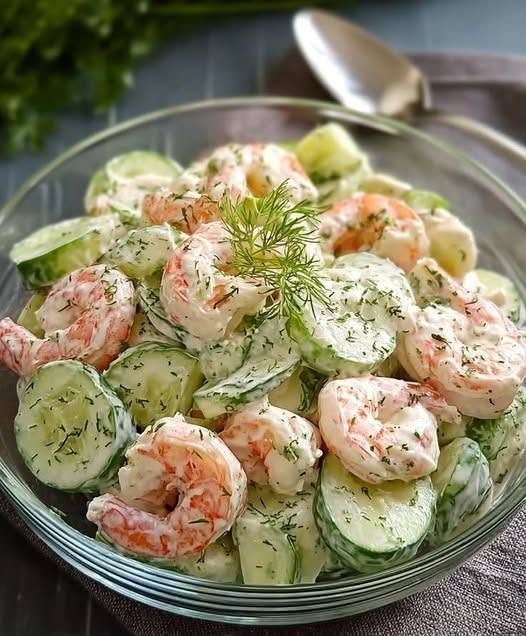 High Protein Shrimp And Cucumber Salad