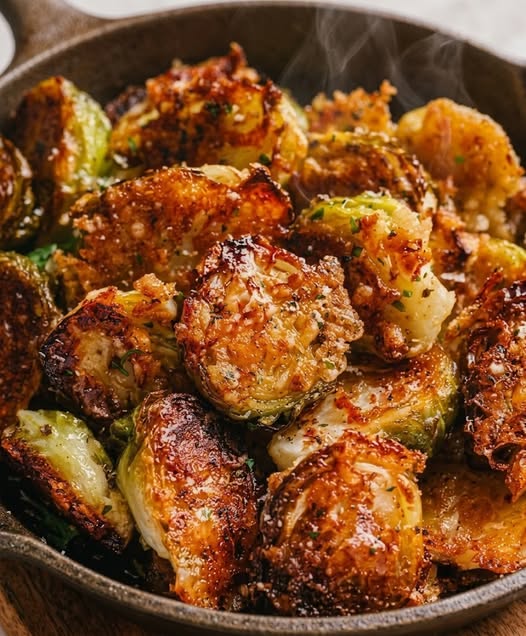 Garlic Parmesan Roasted Brussels Sprouts