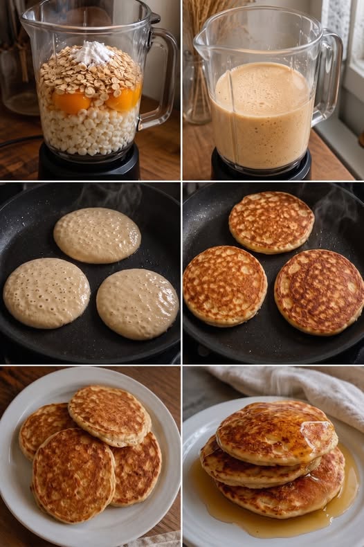 Oatmeal Cottage Cheese Blender Pancakes